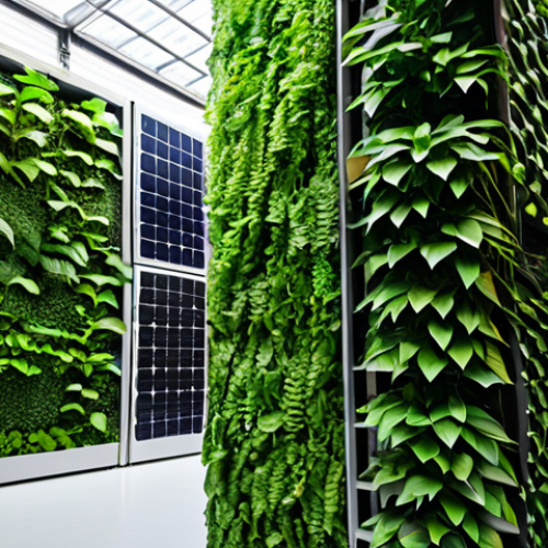 Home 14 **Image Prompt 1: The Innovative Green Enterprise**
"A vibrant, high-tech corporate campus where sustainable innovation thrives. Imagine sleek, modern buildings seamlessly integrated with vertical gardens and solar panels. Inside, diverse teams are collaborating around holographic displays showing circular economy principles in action – from product lifecycle design (e.g., modular components, plant-based materials) to real-time energy optimization via AI. Show advanced manufacturing processes minimizing waste, perhaps automated systems handling recycled materials. The atmosphere is dynamic, forward-thinking, and aspirational, highlighting human ingenuity combined with cutting-edge green technology, embodying the 'Revolutionizing Business Models' and 'Unlocking Green Innovation' sections."