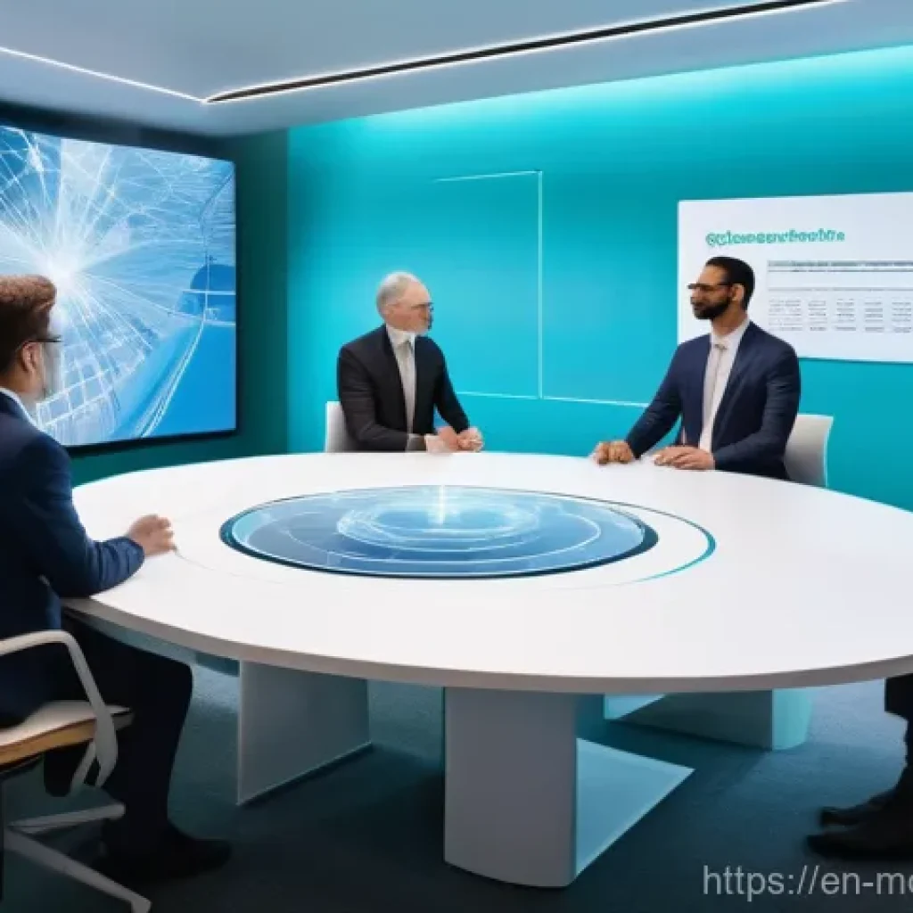 넷제로 전환을 위한 이해관계자 협업 - **Forging Alliances for Net-Zero Success:**
A diverse group of adults from various sectors—a bus...