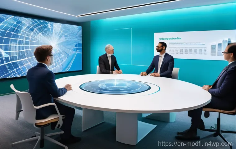 넷제로 전환을 위한 이해관계자 협업 - **Forging Alliances for Net-Zero Success:**
    A diverse group of adults from various sectors—a bus...