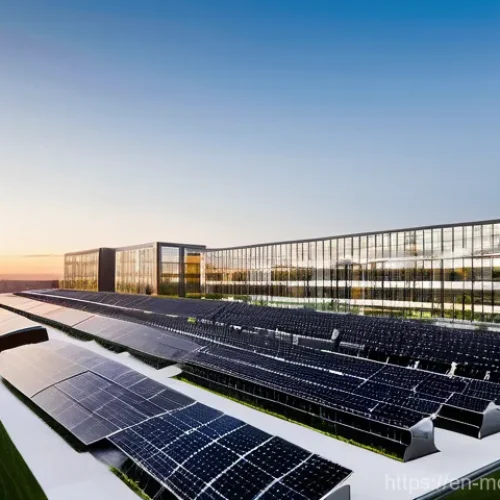 Home 29 넷제로 경제 모델의 탄소 배출 감축 목표 - The office features sleek, sustainable design elements such as abundant natural light, integrated ve...