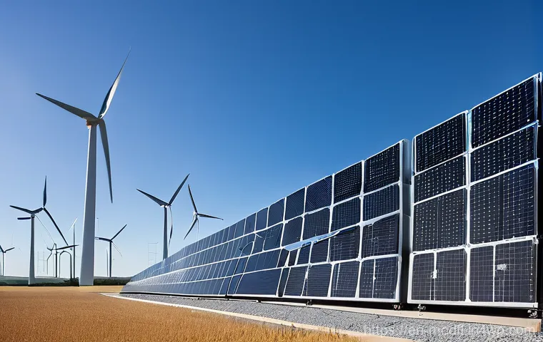 넷제로 전환을 위한 기술적 혁신 - **Image Prompt: The Future of Grid-Scale Energy Storage**
    A highly detailed, wide-angle shot of ...