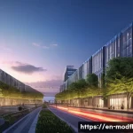 Home 14 넷제로 전환 경제 모델의 성공 요인 - **Prompt:** A sprawling, futuristic city skyline at dawn, showcasing a harmonious integration of adv...