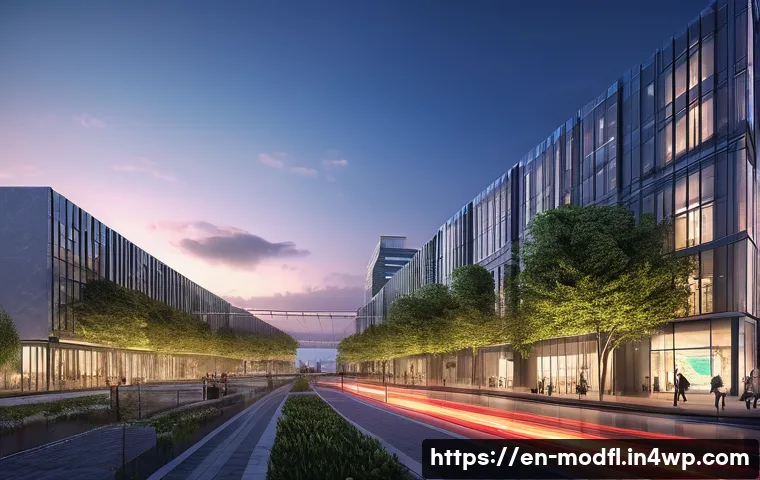 넷제로 전환 경제 모델의 성공 요인 - **Prompt:** A sprawling, futuristic city skyline at dawn, showcasing a harmonious integration of adv...