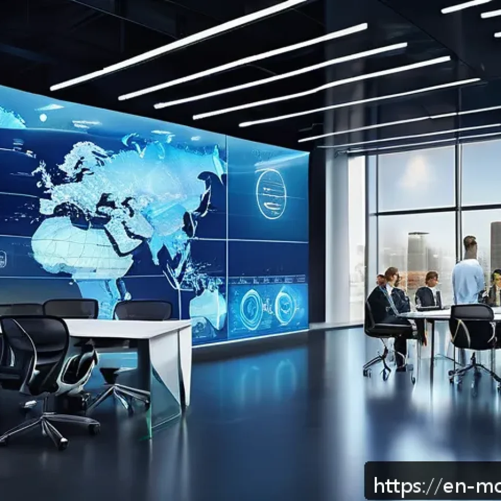 넷제로 전환을 위한 파트너십 구축 - A dynamic, futuristic conference room where diverse professionals from technology, renewable energy,...